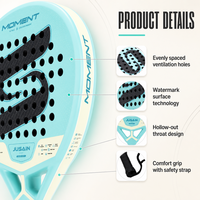 Raquette de padel en fibre de carbone thermoformée sur mesure, fabrication Jusain, OEM ODM, logo personnalisé, vente en gros