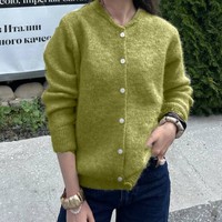Cardigan en tricot doux décontracté pour femmes, automne-hiver, nouveau style, manches longues, pull tendance, vêtement de dessus, fabricant