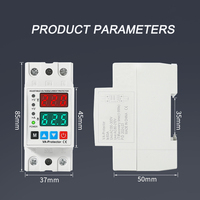 Protector de Voltaje y Corriente Ajustable de 63A con Doble Pantalla, Relé de Voltaje para Riel DIN, Protección Solar para el Hogar