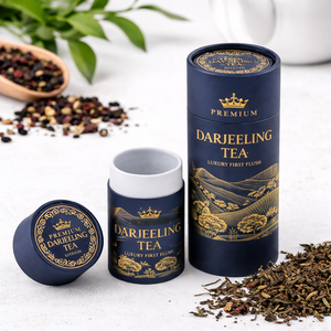 บรรจุภัณฑ์กล่องกระดาษแข็งทรงกระบอกสำหรับชา ชาใบหลวม กล่องของขวัญทรงกระบอกกลม พิมพ์ลายตามสั่ง โรงงาน OEM - Product Image 3