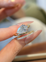 Nouvelle arrivée, bague en or jaune 18 carats avec diamant cultivé en laboratoire, bijoux fins, vente en gros et au détail