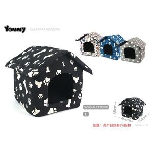 Maison pour animaux Yommy Canvas taille L avec motif empreinte de patte pour chiens et chats - Product Image 1