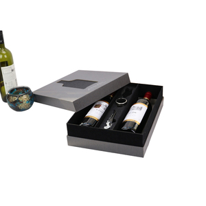 Custom Design luxury cardboard shoulder paper box Red wine packaging boxes gift set wine box 2 bottles customized - Product Image 4