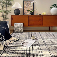 Style italien couleur unie crème tapis diatomée soie imperméable à l'eau résistant à la saleté pour l'automne hiver Internet célébrité tapis ensembles