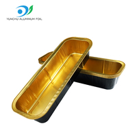 Foil Tray Box Aluminum 1060mm Foil Containers Black Gold 300*106*55mm Rectangular Tray for Aluminum Foil Containers