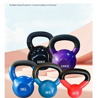 Pesa Rusa de Hierro Fundido Multicolor con Recubrimiento Brillante Ecológico para Yoga, Entrenamiento de Swing, Hombres, Mujeres, Portátil, Fitness en Casa, Pesas de Mano