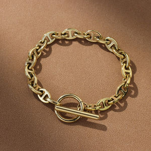 Pulsera de Cadena Unisex de Acero Inoxidable Impermeable, Chapada en Oro, Clásica y Delicada, de Joyería Fina, Compra al por Mayor Directa de Fábrica Haosen - Product Image 5