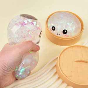 Jouet anti-stress en forme de chignon de dessin animé, mignon et rond, à texture à rebond lent, pour la maison, le bureau, les jeux sensoriels et les exercices relaxants pour les mains - Product Image 1