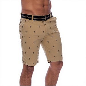Shorts Bermuda pour Homme en Toile Kaki Uni, Taille Mi-Haute avec Cordon de Serrage, Style Urbain, Poches, Respirant et Séchage Rapide - Product Image 1