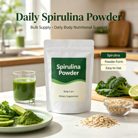 Mélange de superaliments verts, poudre de spiruline, certifié halal, conforme aux normes GMP, durée de conservation de 24 mois, complément alimentaire quotidien