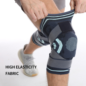 Sản xuất dệt kim đàn hồi nylon đầu gối hỗ trợ nén thể thao đầu gối cú đúp với dây đai chống va chạm bảo vệ vòng đeo tay - Product Image 3
