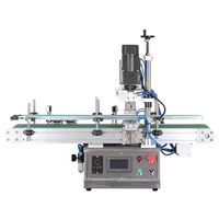 Machines de capsulage pneumatiques automatiques de couvercle de bouchage de vis de bureau pour l'eau et la nourriture de boisson en plastique ronde pour les bouteilles en verre