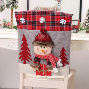 Nuevas Fundas de Silla Navideñas de Tela con Diseño de Santa Claus, Muñeco de Nieve y Alce para Comedor, Cena Familiar y Decoración del Hogar, 52*46cm - Product Image 6