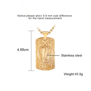 Customized Logo Snake <strong>Table</strong> Square <strong>Stainless</strong> <strong>Steel</strong> Charm Pendant Necklaces Hip Hop Jewelry for Men - Product Image 3