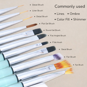 Ensemble de 12 pinceaux à ongles légers en acrylique personnalisés avec poils en nylon pour la peinture au gel à domicile - Product Image 2