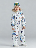 Ensemble de Combinaison de Ski pour Enfants, Veste et Pantalon de Ski Une Pièce Parent-Enfant, Imperméable, Coupe-Vent, Respirant, Chaud, 100% Polyester