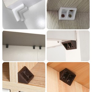 <b>Plastic</b> Corner <b>Bracket</b> 42x20x20mm White Durable For Furniture Cabinet Support - Product Image 3