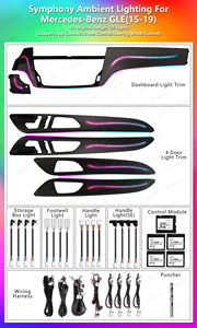 ชุดอัพเกรดไฟตกแต่งภายในรถยนต์ LED 256 สี สำหรับ Mercedes Benz GLE/GLS/GL/ML W166 ชุดแต่งตกแต่งบรรยากาศภายใน - Product Image 6