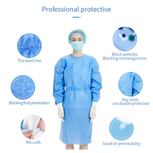 Fuzelong SMS Médecin <span class=keywords><strong>Blouse</strong></span> <span class=keywords><strong>Chirurgicale</strong></span> Stérile ou Non Steriel Isolement <span class=keywords><strong>Blouse</strong></span> <span class=keywords><strong>Chirurgicale</strong></span> <span class=keywords><strong>Jetable</strong></span> Patient Medical CPE Gown - Product Image 4