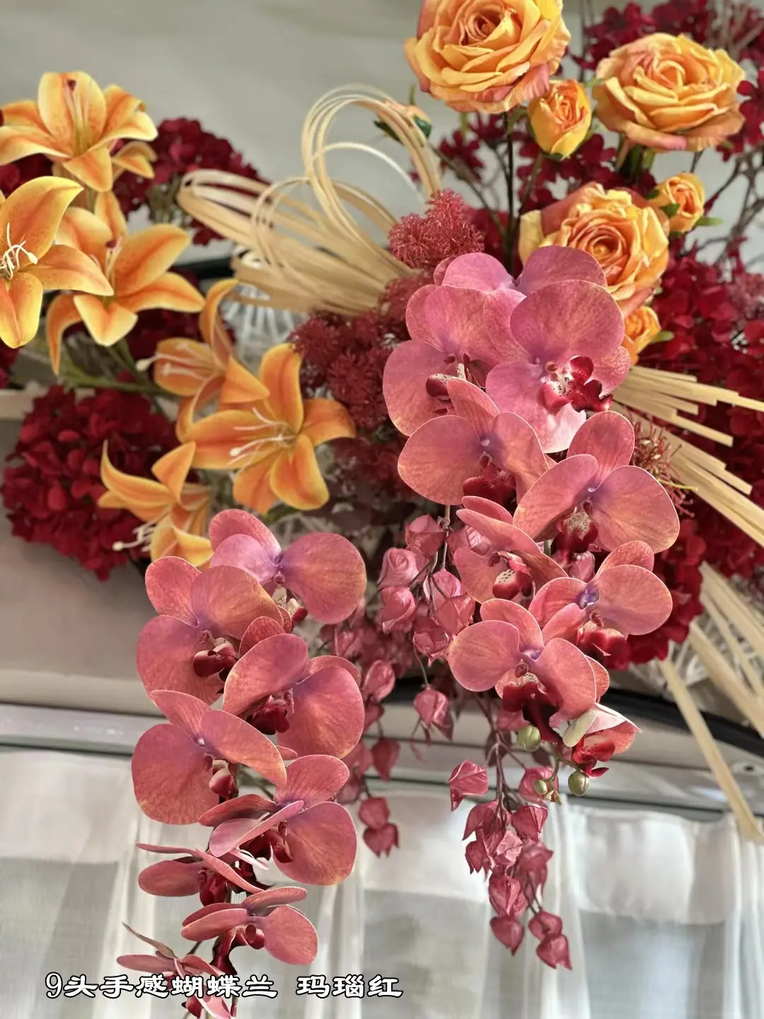 Schlussverkauf echte Touch-Orchidee weiß Phalaenopsis Latex 3d künstlicher Orchideestiel für Hochzeit Blumenarrangement