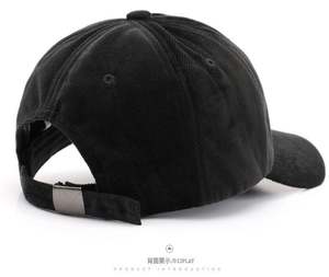 Gorra de béisbol de pana de 6 paneles con logotipo bordado personalizado al por mayor sombreros de pana - Product Image 6