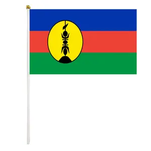 Huiyi Custom Country Hand Held Bandeiras Publicidade Nacional Mini Mão Bandeira Nova Caledônia