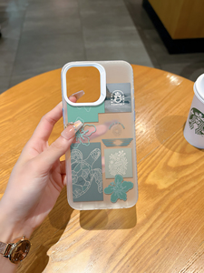 Coque antichoc en TPU <span class=keywords><strong>vert</strong></span> menthe clair avec patchwork floral <span class=keywords><strong>tortue</strong></span> marine, esthétique estivale plage pour iPhone 17 16 15 14 13 Pro Max - Product Image 3