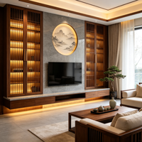 Meubles minimalistes sur mesure en MDF pour toute la maison, armoires blanches sans poignées, étagères intégrées avec éclairage LED, présentoir encastré, salon, chambre à coucher