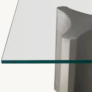 Sassanid OEM, diseño posmoderno, juegos <span class=keywords><strong>de</strong></span> <span class=keywords><strong>comedor</strong></span> <span class=keywords><strong>de</strong></span> lujo, mesa <span class=keywords><strong>de</strong></span> <span class=keywords><strong>comedor</strong></span> <span class=keywords><strong>Rectangular</strong></span> <span class=keywords><strong>de</strong></span> peltre mate Dalton Natural, mesa <span class=keywords><strong>de</strong></span> <span class=keywords><strong>vidrio</strong></span> transparente - Product Image 3