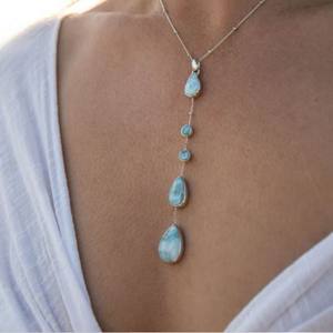 925 Sterling Silver Larimar Collier Meilleure Qualité Collection Designer Femmes filles Design de luxe Prix de gros Bijoux - Product Image 1