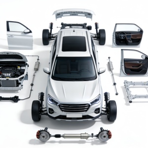 Venta al por mayor de nuevos kits de carrocería VIT para vehículos eléctricos, reemplazo de parachoques delantero y capó para Jetour T2 X70 X70plus X90 X90plus Dasheng - Product Image 2