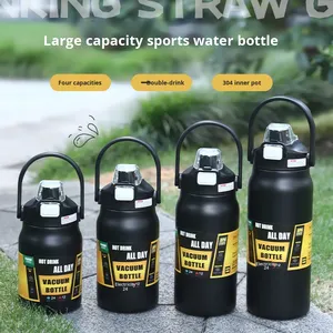 Large-Capacity 304 Stainless Steel Travel Kettle Portable Dual-<b>Drink</b> Outdoor Sports Vacuum Tumbler <b>Hot</b> Thermal Spout-Type - Product Image 1