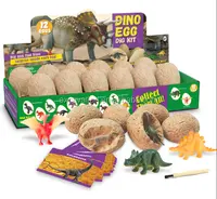 Kit Pengali Telur Dinosaurus, Mainan Fossil Dinosaurus 12 Dino Telur Gali Set, Kit Sains Pendidikan STEM Mainan untuk Anak-anak