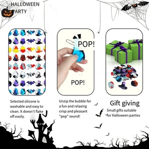 YIWUPOWER Porte-clés Halloween Fantôme Citrouille en Silicone, Jouet Fidget à bulles Push Pop Sensoriel Anti-stress - Product Image 2