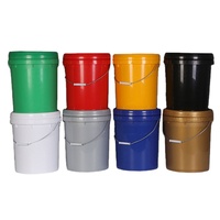 Ember plastik PP 20 Liter tahan lama, dengan pegangan besi dan tutup Food Grade bebas BPA, ember cat daur ulang