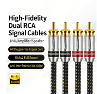 Câble audio RCA auxiliaire 6N en cuivre pur de qualité audiophile 2RCA-2RCA à angle droit compatible HDTV avec gaine en PVC pour amplificateur de puissance HiFi et signal CCS