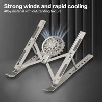 Support de refroidissement pour ordinateur portable noir, portable et réglable, pour usage extérieur et professionnel, en aluminium, pliable, facile à transporter, compatible OEM