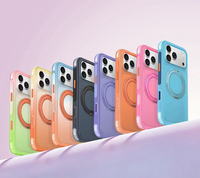 Coque de téléphone antichoc intégrale Dazzle Gradient de luxe avec support magnétique et anneau, pour iPhone 17 18 Pro Max, avec bande antidérapante et bouton métallique