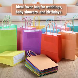 2026 Wholesale <b>Goodie</b> Bags 16*8*22cm Gift Bags with Handles Colored Small Paper Party Favor Bulk for Kids Birthday Crafts Party - Product Image 1