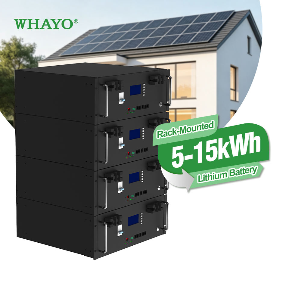 Solar Battery Metal Rack Whayo 5kWh 10kWh 15kWh 16kWh Rack LiFePO4 Lithium Ion Battery Pack 48V ...