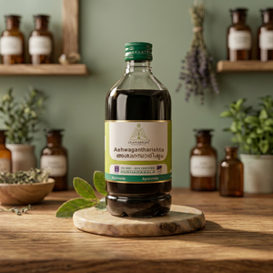 Productos Herbales Chamakkatt ASWAGANDHARISHTAM Producto para el Cuidado de la Salud 450ml para Trastornos de Neurones Motorios - Product Image 3