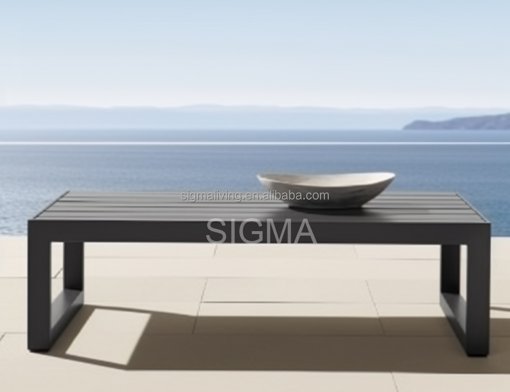 Luxury Outdoor Furniture Villa Leisure Sofa  Patio Waterproof All Weather Aluminum Garden 3-Seater Sofa