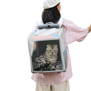 Transparent <b>Cat</b> <b>Backpack</b> Oxford Cloth Large Capacity Breathable Portable Pet Carrier for Outdoor Use - Product Image 4