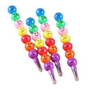 ดินสอสีแวกซ์พลาสติกหลากสีสุดสร้างสรรค์สำหรับเด็กดินสอสีเทียนแบบซ้อนได้และหน้ายิ้ม - Product Image 1