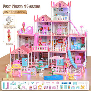 <span class=keywords><strong>Sam</strong></span> Toys Großes Simulations-Spielzeug DIY Rosa Mädchen Prinzessin Spielzeugmöbel Luxus-Villa Schloss Puppenhaus Zubehör - Product Image 3