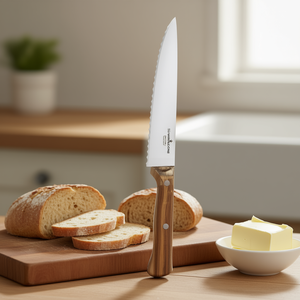 Cuchillo para pan Schwerkrone de 12 pulgadas con hoja dentada y mango de madera de olivo - Product Image 3