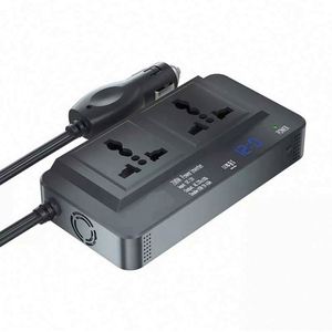 อินเวอร์เตอร์อเนกประสงค์แบบคู่4ช่องต่อ USB เอาต์พุต12V 200W อินเวอร์เตอร์ติดรถที่ปลอดภัย
