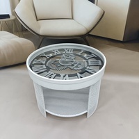 Horloge Romaine Vintage Art Table Basse Design Moderne pour Style Nordique Américain pour Salon Chambre Hôtel Homestay Verre