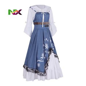 Costume de <span class=keywords><strong>cosplay</strong></span> Cardcaptor <span class=keywords><strong>Sakura</strong></span>, robe décontractée bleue et blanche, costume de scène, costumes de personnages d'anime - Product Image 2