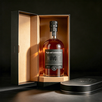 Bouteille en verre de style nordique de qualité supérieure, forme originale, 250 ml, 500 ml, 750 ml, pour Tequila ou Vin, avec boîte d'emballage
